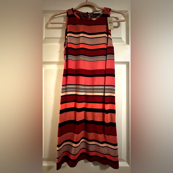 Ann Taylor Loft, red stripe dress. Never worn, size: XS Petite - Picture 2 of 4